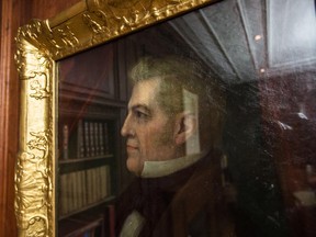 A painting of William Caldwell in the McGill University Faculty of Medicine dean's office in Montreal. At 6 a.m. on April 11, 1819, Dr. William Caldwell engaged in a pistol duel with Michael O'Sullivan, member of the Legislative Assembly of Lower Canada.