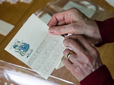 'My dear little Daddy, how are you? I am well, thank God.’  Montrealer Elaine Kalman Naves holds a letter written by her half-sister, Évike, who was killed at Auschwitz soon after writing it.