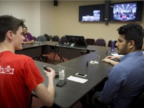 Vanier students, acting as mentors, video conference with high school students in outlying regions of Quebec as  the St-Laurent CEGEP is trying to help them prepare for college life in a big city.