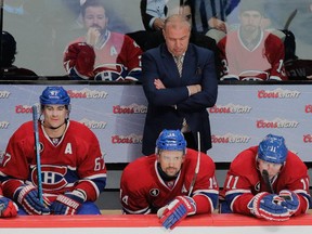 Canadiens head coach Michel Therrien was not a happy man behind the Habs' bench during the third period of Game 5 of the Eastern Conference quarter-final at the Bell Centre on Friday, April 24, 2015.