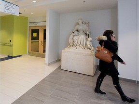 The white marble statue of Queen Victoria has found a new home at the MUHC Glen Yards.