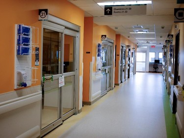 Rooms remain taped closed at the new Montreal Children's Hospital.