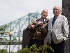 Montreal comedy musicians Ricky Blue, right, and George Bowser, left, are writing a new musical that will be staged at the Centaur.