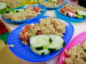 Lunch prepared at one of Quebec's daycares on Monday, January 21, 2013.
