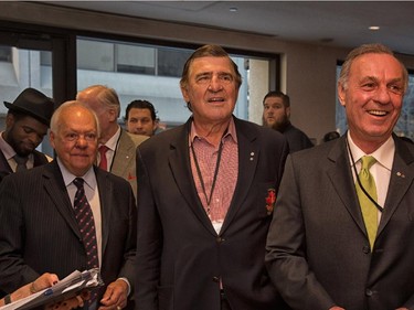 ONE HOT LINEUP: Legendary Canadiens alums Yvan Cournoyer Serge Savard and Guy Lafleur captured in all their fabulous at the Cummings Jewish Centre for Seniors Foundation's 11th Annual Sports Celebrity Breakfast.