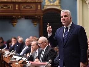 Quebec Premier Philippe Couillard and his government has broken 7 per cent of its promises (11 of 158) and kept 25 per cent (40), according to the Polimeter's results.