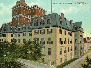 Postcard image of the Montreal General Hospital from the early 1900s. Courtesy of Robert N. Wilkins
