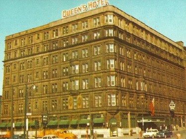 Postcard image of the Montreal's Queen's Hotel from the early 1900s. The building has since been demolished. Courtesy of Robert N. Wilkins