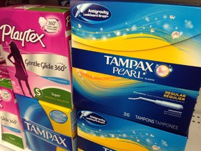Various feminine hygiene products (tampons).