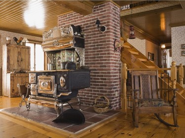 Another view of the kitchen and the 1907 Legare's Rural wood burning stove.
