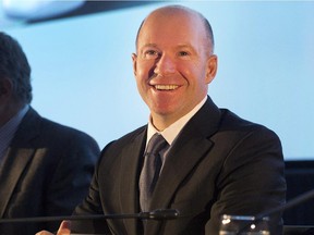Bombardier Inc. chief executive Alain Bellemare gets ready to start the company's annual meeting Thursday, May 7, 2015 in Montreal.