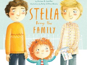 Cover illustration, in part, by Holly Clifton-Brown for Stella Brings the Family, by Miriam B. Schiffer, about a little girl who brings her two dads to a Mother's Day celebration at school.