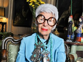 Iris Apfel, 93, is the subject of a documentary by Albert Maysles, opening Friday, May 29 at Cinéma du Parc.
