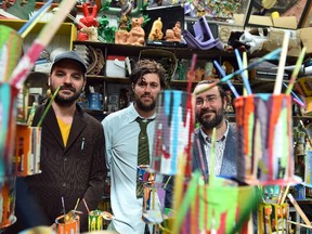 BGL members Nicolas Laverdière, Sébastien Giguère and Jasmin Bilodeau on site at their Canadassimo installation at the Canada pavilion in Venice.