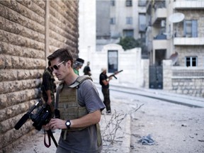 FILE - This September 2012 file photo posted on the website freejamesfoley.org shows journalist James Foley in Aleppo, Syria.