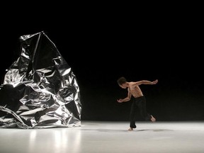 In Data, Manuel Roque contrasts the organic movement of dance with an immutable rock-like structure.