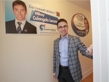 Mikey Colangelo Lauzon, now 22, ran as a candidate in Joliette in the 2012 federal election.