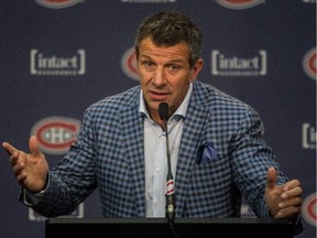 Canadiens general manager Marc Bergevin meets with the media at the Bell Sports Complex  in Brossard on May 15, 2015 for his season-ending news conference.