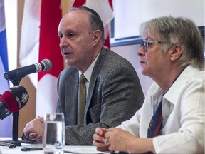 Dr. Lawrence Rosenberg and Francine Dupuis updated the media in Montreal on Tuesday, May 19, 2015, on the "reorganization of services" after closing a popular seniors' drop in centre at the CLSC René-Cassin.
