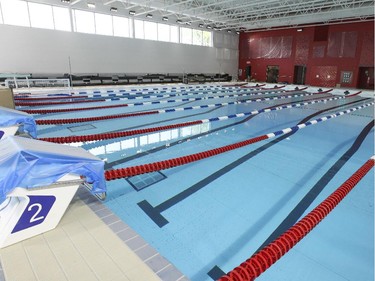 The eight-lane competition pool in Dorval's new sports centre.