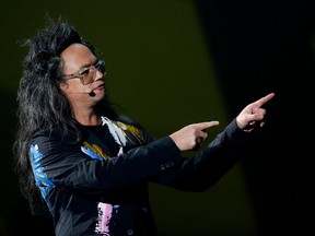 David Shing of AOL speaks to the crowd at C2MTL in Montreal on Wednesday.