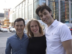 Three-time world champion and 2014 Olympic silver medallist Patrick Chan plus two-time world medallists Kaitlyn Weaver and Andrew Poje in town for the Stars on Ice tour, in Montreal, Tuesday, May 5, 2015.
