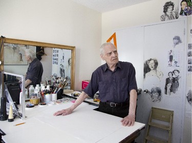 Jack Tremblay in the area in his Westmount apartment where he sill works.