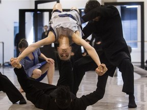 Les Grands Ballets Canadiens during rehearsal for a new creation by German choreographer Stephan Thoss, Death and the Maiden, in Montreal on Thursday, May 7, 2015.