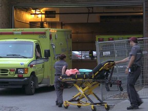 The ambulance bay at St Mary's Hospital in Montreal, Wednesday, Oct. 15, 2014.