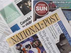Postmedia newspapers, including the National Post, Ottawa Citizen, and Ottawa Sun.