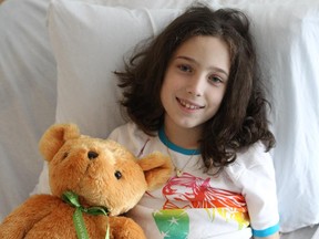 Talyne Hezaran recuperates in her room at the new Children's Hospital. She is expected to be discharged Tuesday.