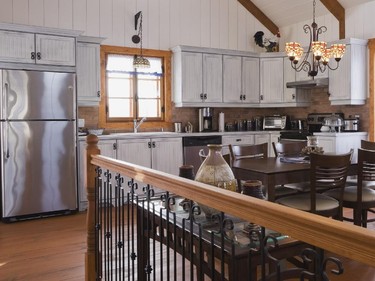 The fully equipped kitchen in the extension resembles that of the kitchen in the main house.