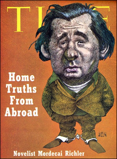 Time cover: In 1971, Time Magazine came calling, asking for a cover cartoon of Richler to accompany a profile of the writer.