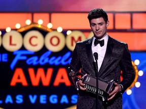 Canadiens goaltender Carey Price makes speech after winning the Ted Lindsay Award at  the 2015 NHL Awards at MGM Grand Garden Arena on June 24, 2015 in Las Vegas.