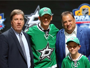 Denis Gurianov poses after being selected 12th overall by the Dallas Stars in the first round of the 2015 NHL Draft on June 26, 2015 in Sunrise, Florida.