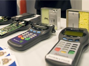 Confiscated debit card machine  in Longueuil in 2007.