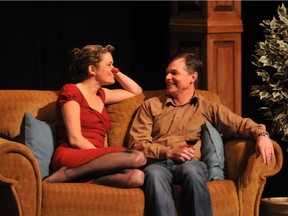 Christy Bruce as "Mimi" with blind date Michael Phillips, plucked from the audience, in Kamloops B.C. The Rebecca Northan play Blind Date is called spontaneous theatre and it's at the Hudson Village Theatre, June 16-28. Entered by Kathryn Greenaway, June 3, 2015.