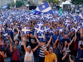 A huge crowd takes part in the Fête nationale celebrations at Place des Festivals in Montreal on Tuesday, June 23, 2015.