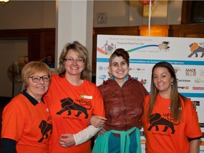 VOBOC fundraiser, from left: recently retired  executive director Joanne Goudreau, volunteer Helen Chenowski,  Treasure Hunt spokesperson Laura Loebenberg and programs coordinator Alisson Weiss.