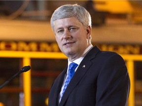Canadian Prime Minister Stephen Harper is shown during a speech in Toronto on Thursday, June 18, 2015.