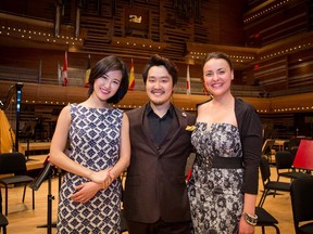 Introducing the 2015 Montreal International Musical Competition winners: Hyesang Park (second prize), left, Keonwoo Kim (first prize) and France Bellemare (third prize).