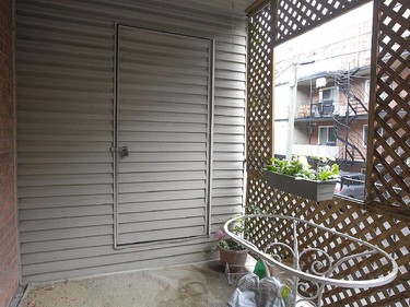 The outdoor storage area off the balcony.