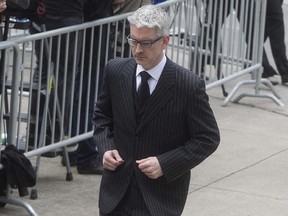 Jean-Martin Aussant arrives for the state funeral of former Quebec Premier Jacques Parizeau held in Montreal on Tuesday June 09, 2015.