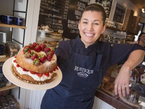 Tamera Clark with her strawberry shortcake at Rustique Pie Kitchen.