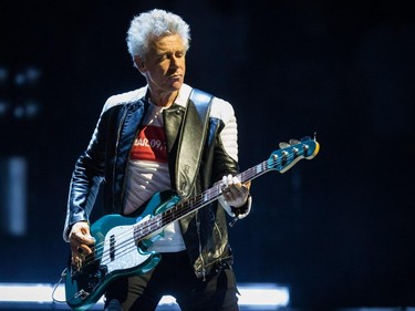 Adam Clayton of the Irish rock band U2 performs at the Bell Centre as part of their iNNOCENCE + eXPERIENCE Tour in Montreal on Friday, June 12, 2015.