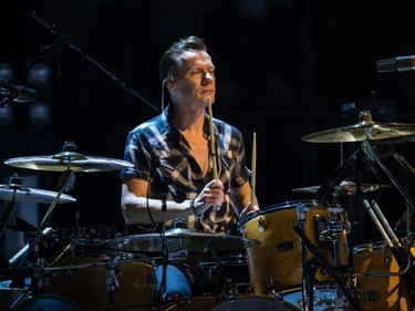 Larry Mullen Jr. of the Irish rock band U2 performs at the Bell Centre as part of their iNNOCENCE + eXPERIENCE Tour in Montreal on Friday, June 12, 2015.