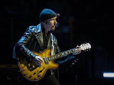 The Edge of the Irish rock band U2 performs at the Bell Centre as part of their iNNOCENCE + eXPERIENCE Tour in Montreal on Friday, June 12, 2015.