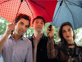 Brad Barr, left, Andrew Barr and Sarah Pagé prepare to face the elements, and the masses. The eclectic Montreal band headlines the midpoint blowout of the 36th Montreal International Jazz Festival on Tuesday, June 30.