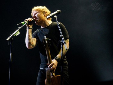 British singer-songwriter Ed Sheeran plays the Bell Centre in Montreal on Tuesday June 2, 2015.