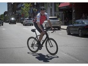 "I always think of riding first to work as an option. Weather and wind will affect my decision but I always prefer riding to driving," says Rob Callard of his trek into Westmount from Beaconsfield.